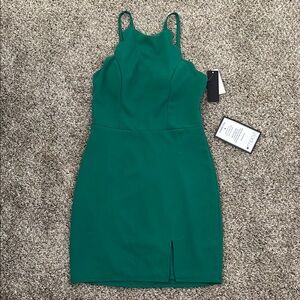 City Studio Green Halter Bodycon Mini Dress